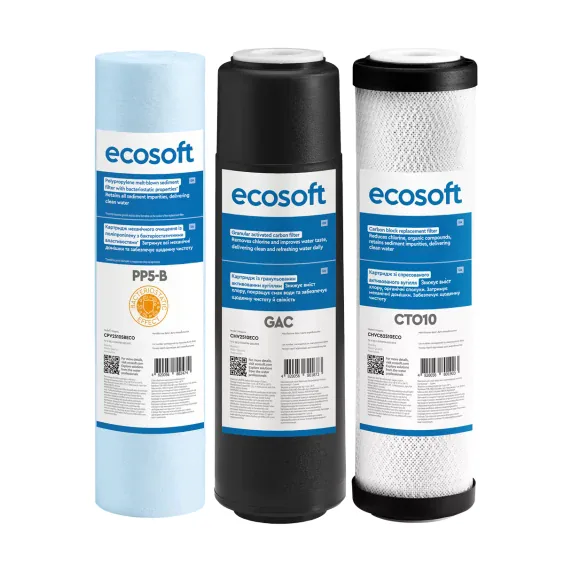 Комплект картриджів 1-2-3 Ecosoft покращений для зворотного осмосу — фото 2
